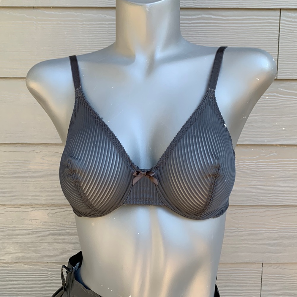 Vintage Best Form Black Semi Sheer Underwire Bra - 36B